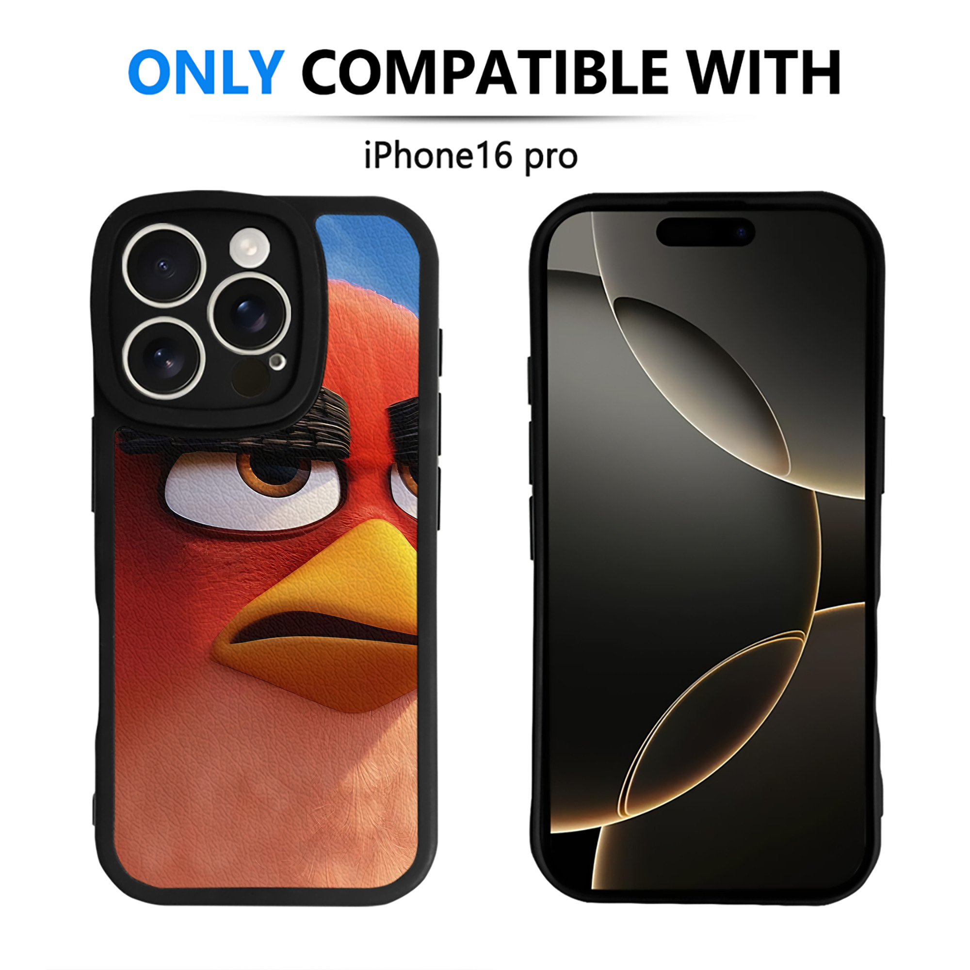 （画像用） Angry Birds アングリーバード 【iPhone 16シリーズ対応】シリコンスマホケース（レザー調） 材質：シリコン